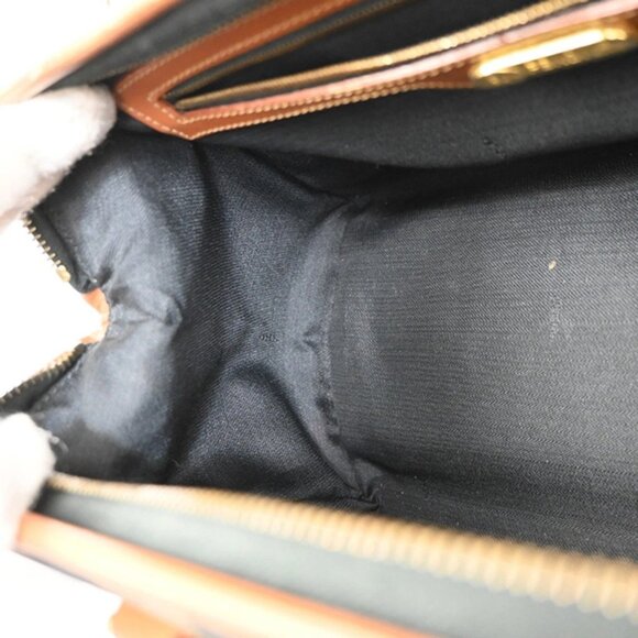 FENDI Logo Pequin Mini Hand Bag PVC Leather Brown GHW Made in Italy 34RF807 - Picture 8 of 14